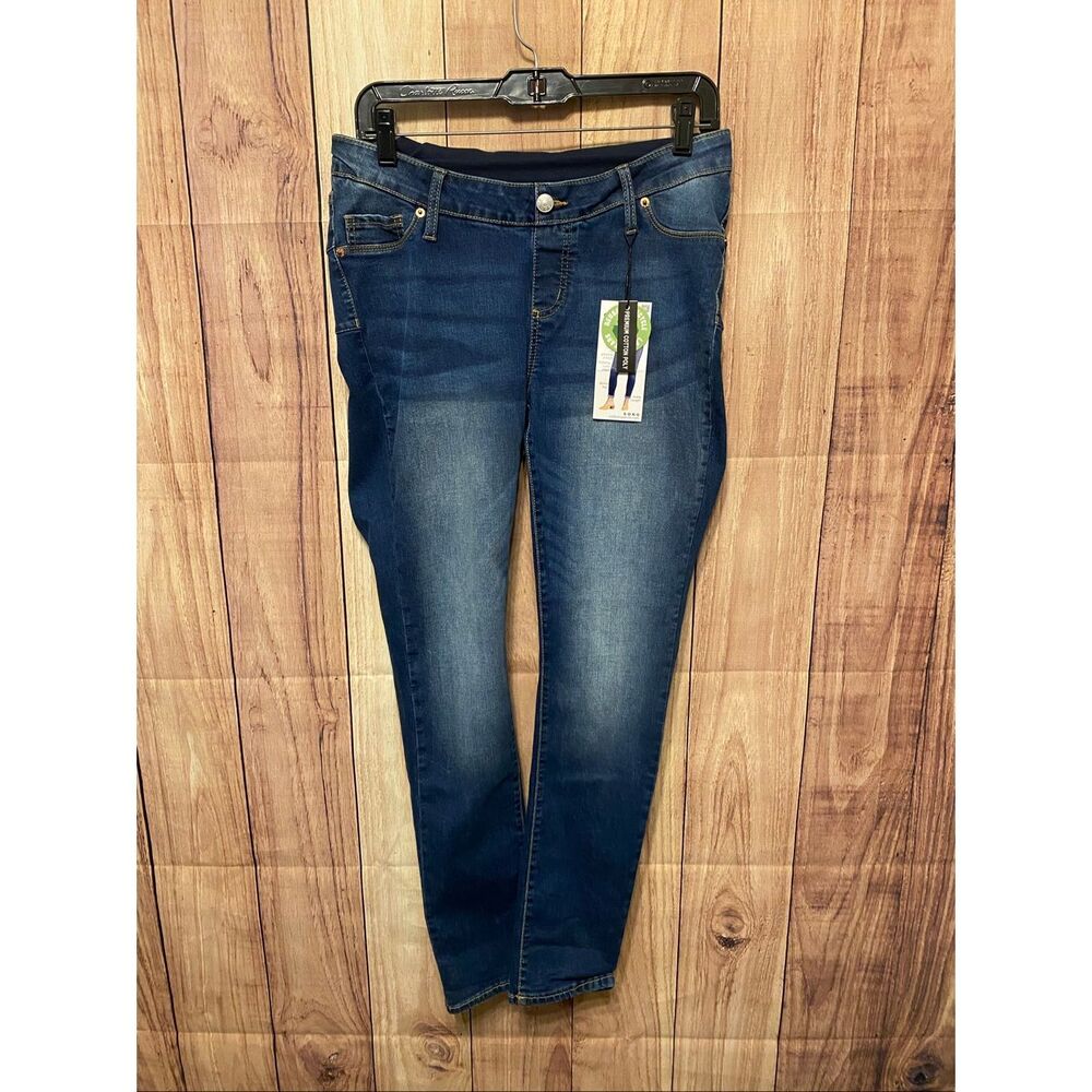 S.O.N.G. S NWT blue jeans maternity pants curvy skinny ankle length over belly